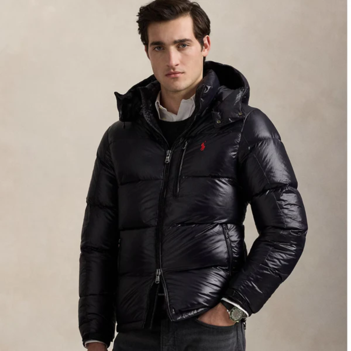 Gorham glänzende Steppjacke