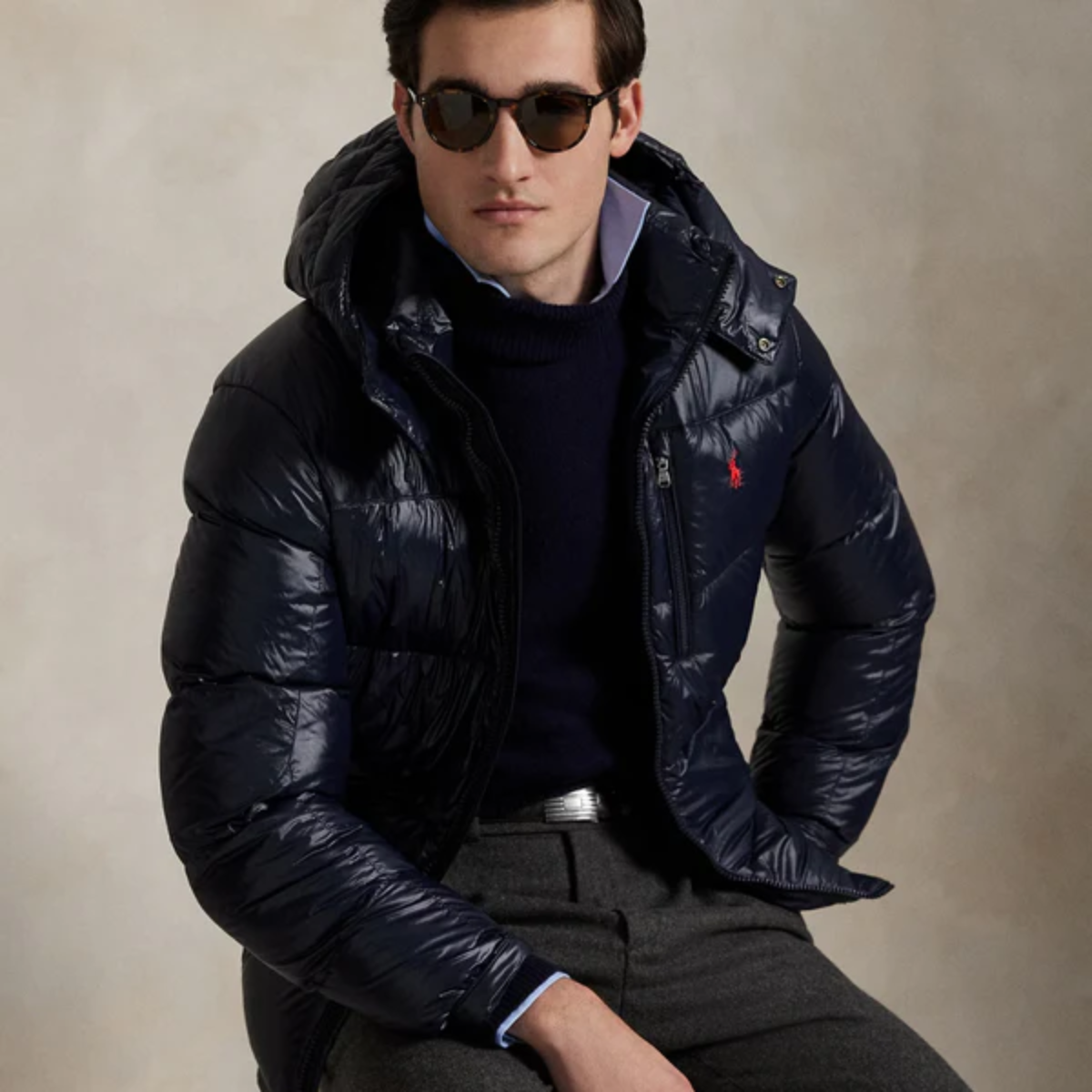 Gorham glänzende Steppjacke